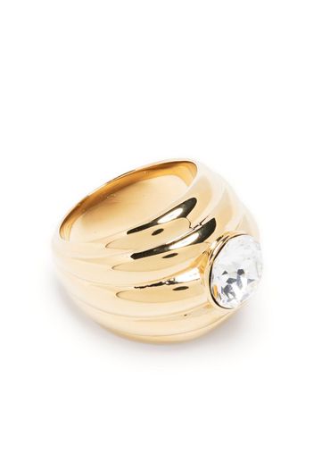 Amina Muaddi crystal-embellished gold-tone ring - Oro