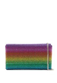 Amina Muaddi Paloma crystal-embellished clutch bag - Giallo