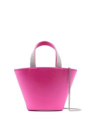 Amina Muaddi Rih satin bucket bag - Rosa