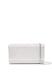 Amina Muaddi Paloma crystal-embellished clutch bag - Argento