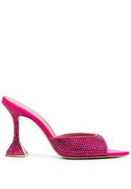 Amina Muaddi Mules Lupita con decorazione di cristalli 100mm - Rosa