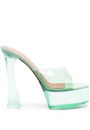 Amina Muaddi Dalida Glass 145mm platform sandals - Verde