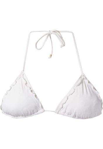 ruffled trim triangle bikini top