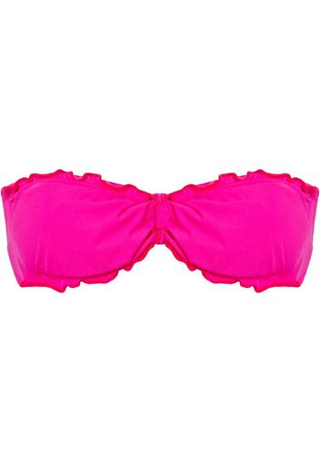 ruffled trim bandeau bikini top