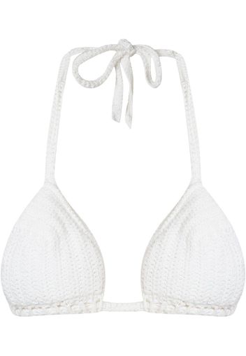 Amir Slama knit triangle bikini top - Bianco