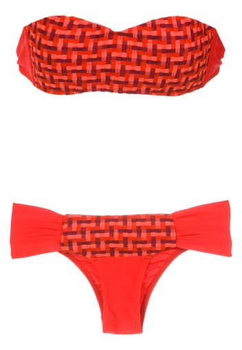 woven bandeau bikini set