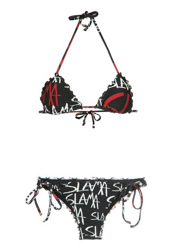 logo print bikini set