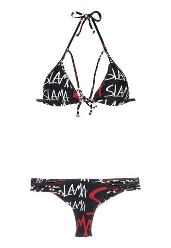 logo print bikini set