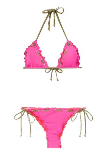 stitching details bikini set