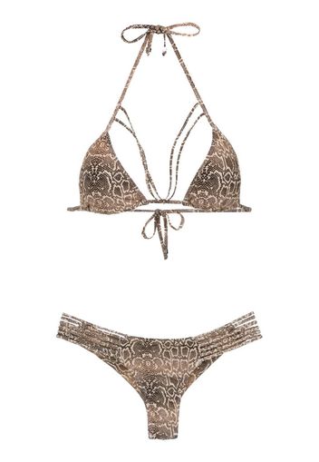 printed triangle top bikini set