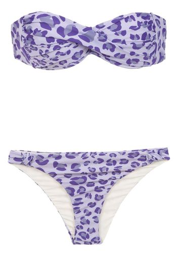 printed bandeau bikini set