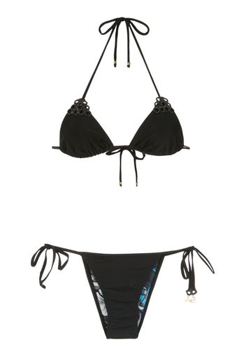 embellished triangle top bikini set