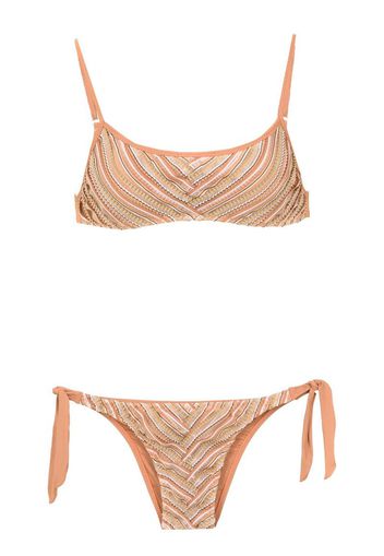 Top bikini con stampa