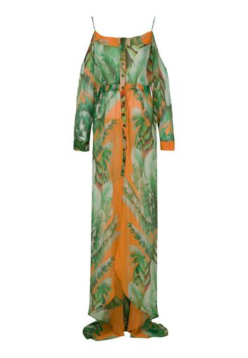 printed maxi silk dress