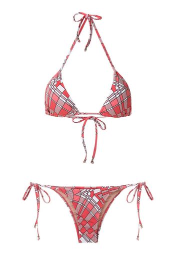 geometric print bikini set