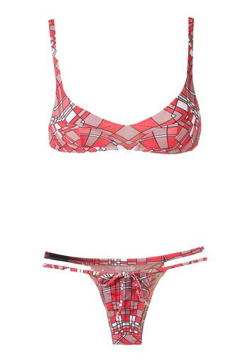 geometric print bikini set