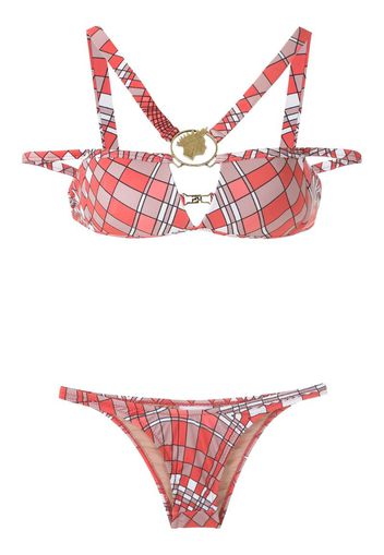 geometric print bikini set