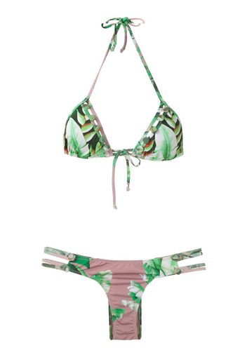 printed triangle bikini set