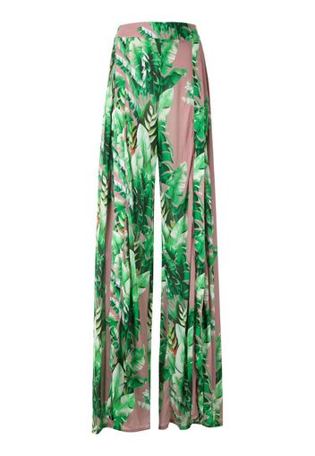 printed wide leg trousers