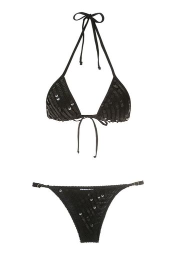 Set bikini a triangolo con paillettes