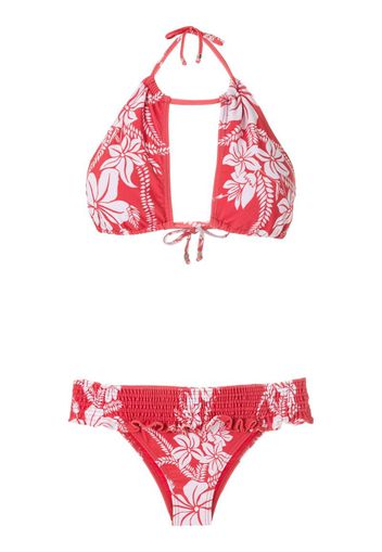 ruffled floral bikini set