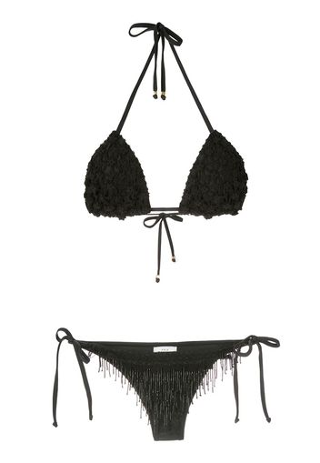 Amir Slama Set bikini con ricamo - Nero