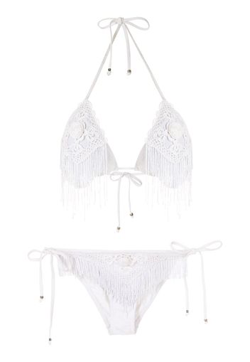 Amir Slama Set bikini con ricamo - Bianco