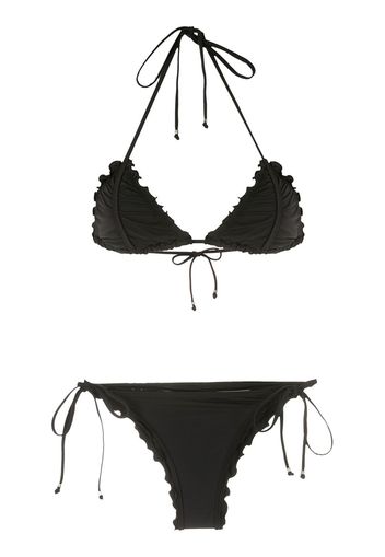 Amir Slama Bikini con ruches - Nero