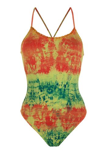 Amir Slama Costume intero con fantasia tie dye - Multicolore