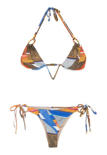 Amir Slama Set bikini con stampa - Blu