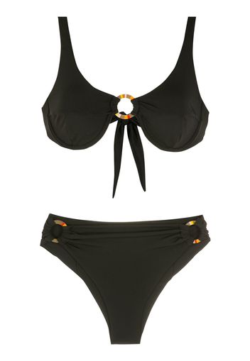 Amir Slama Set bikini con anello - Nero