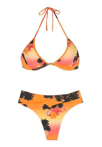 Amir Slama Set bikini con stampa - Arancione