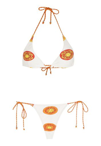 Amir Slama Set bikini Sol con stampa - Bianco