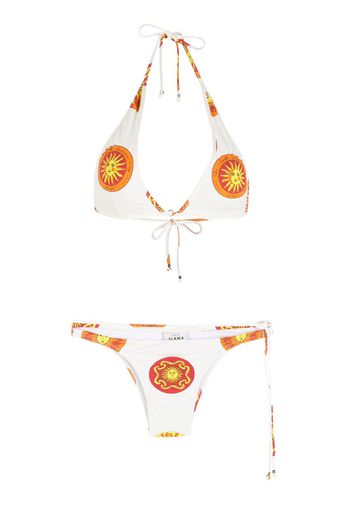 Amir Slama Set bikini Sol con stampa - Bianco