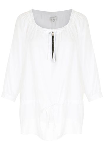 Amir Slama Blusa con zip - Bianco