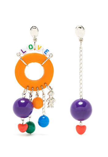 Amir Slama Orecchini pendenti con perline Love - Multicolore
