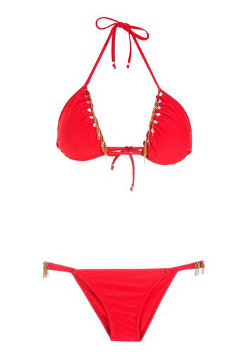 Amir Slama Bikini con frange - Rosso