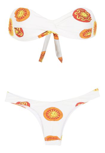 Amir Slama Bikini con stampa - Bianco