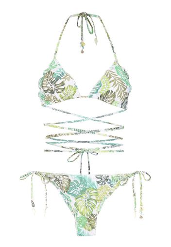 Amir Slama Bikini con stampa - Verde