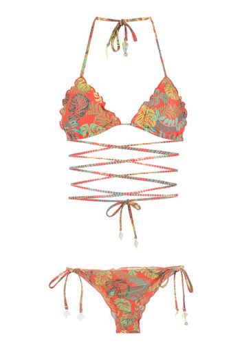 Amir Slama Bikini con stampa - Rosso