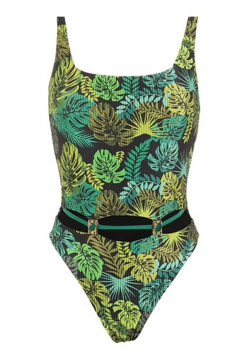 Amir Slama Costume intero con stampa tropicale - Verde