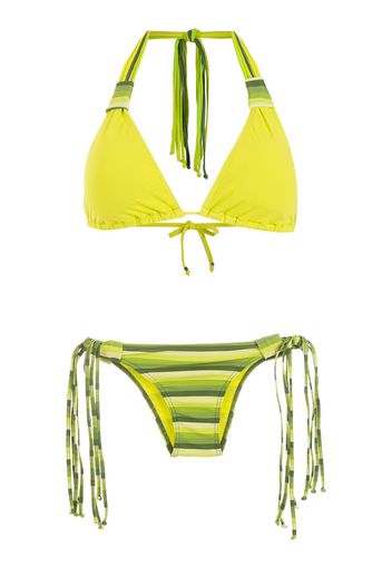 Amir Slama Bikini a righe - Verde