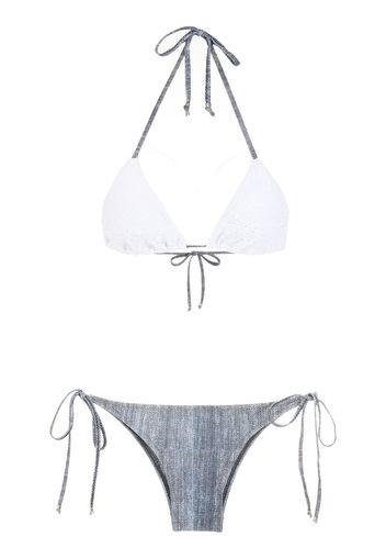 Amir Slama Set bikini a triangolo con design color-block - Multicolore