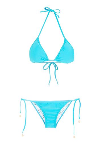 Amir Slama Set bikini a triangolo - Blu