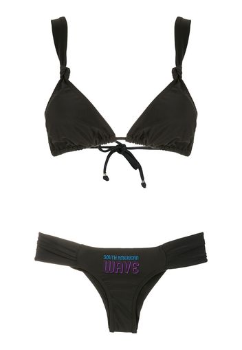 Amir Slama Set bikini con dettaglio a nodo - Nero