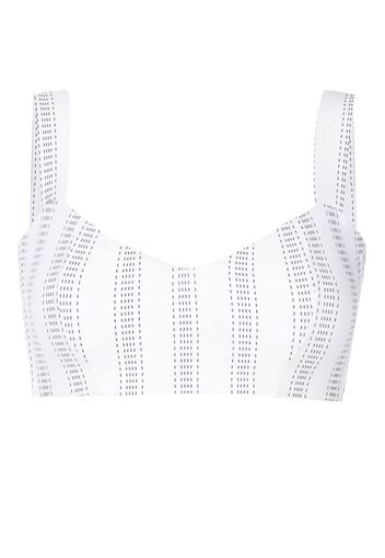 Amir Slama Top bikini a righe - Bianco