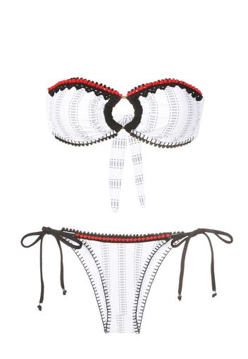 Amir Slama Set bikini a righe - Bianco