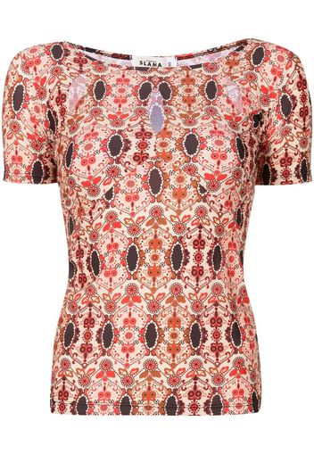 Amir Slama T-shirt a fiori - Rosso