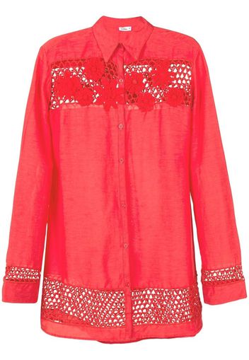 Amir Slama Camicia a fiori oversize - Rosso