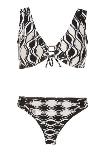 Amir Slama Bikini con stampa - Nero